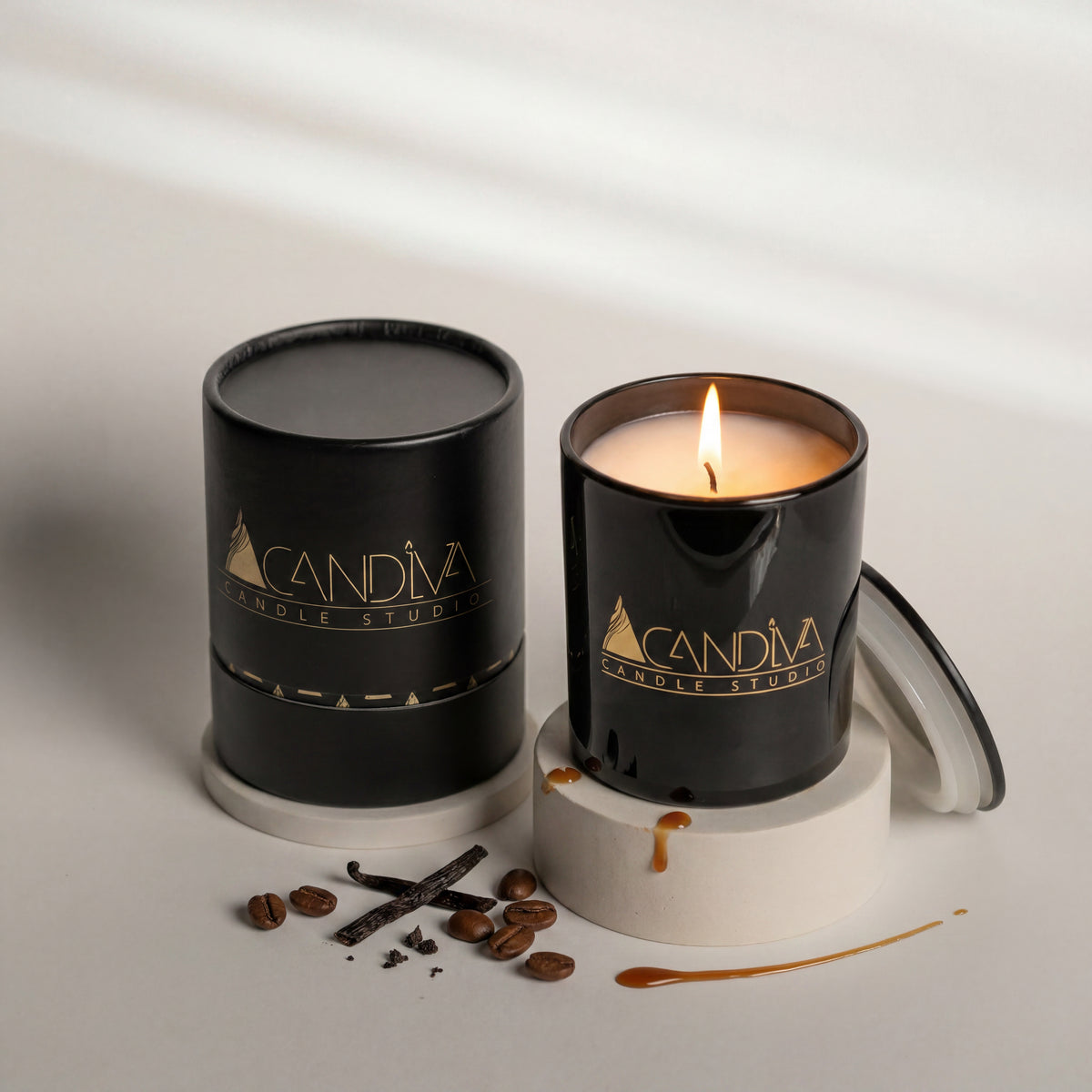 Candiva Cafe coffee and caramel scented candle